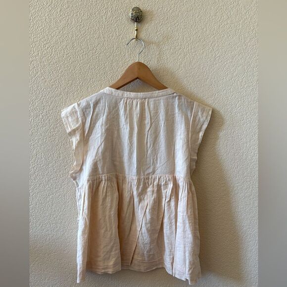 Lucky Brand Embroidered Flutter Sleeve Top medium - Picture 6 of 9